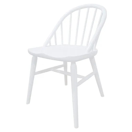 Handcrafted Solid Wood Dining Chair - Set of 2 - White