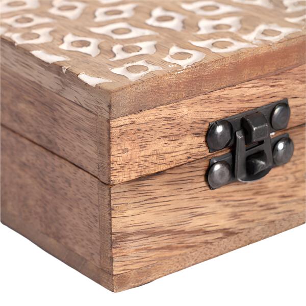Handcrafted Square Wood Carved Box
