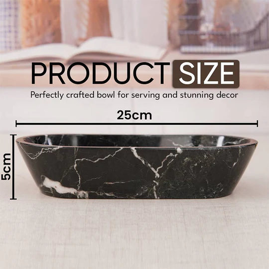 Handcrafted Traditional Marble Dough Bowl - Black