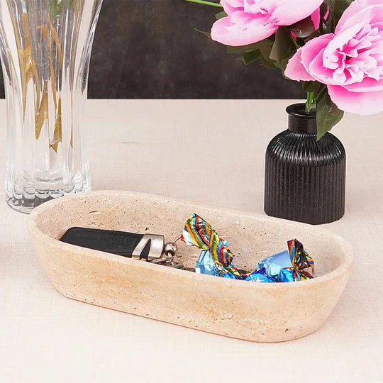 Handcrafted Traditional Marble Dough Bowl - Cream