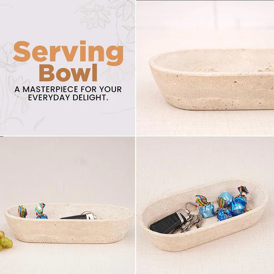 Handcrafted Traditional Marble Dough Bowl - Cream