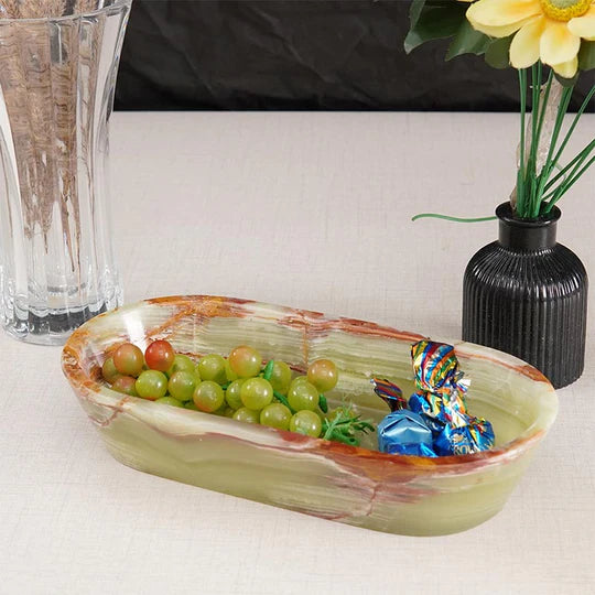 Handcrafted Traditional Marble Dough Bowl - Green