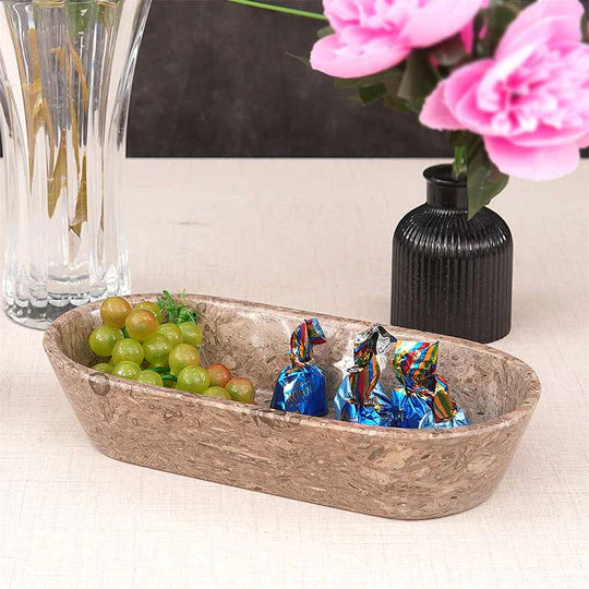 Handcrafted Traditional Marble Dough Bowl - Grey