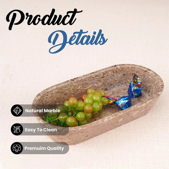 Handcrafted Traditional Marble Dough Bowl - Grey