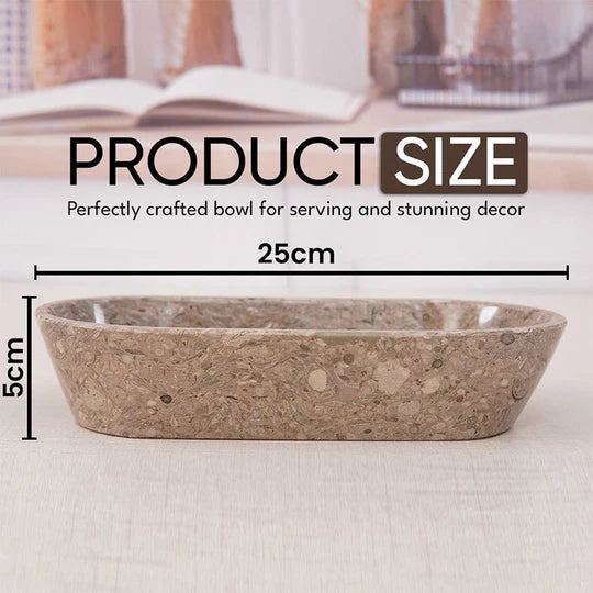 Handcrafted Traditional Marble Dough Bowl - Grey