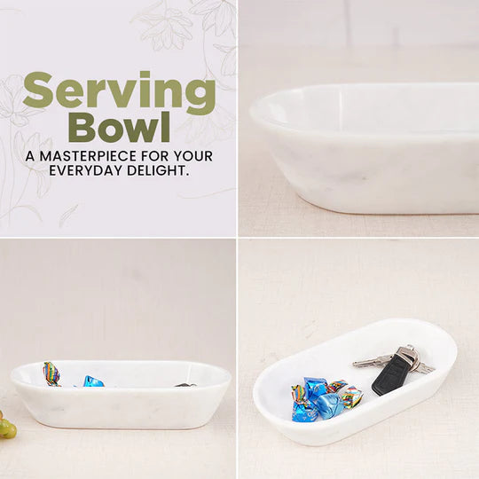 Handcrafted Traditional Marble Dough Bowl - White