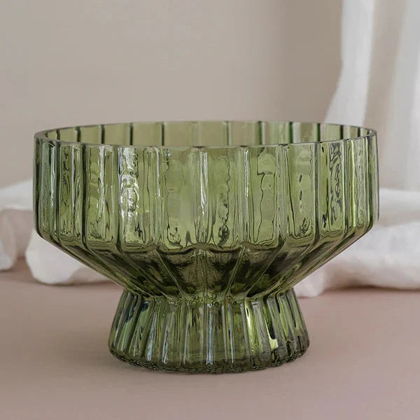 Handcrafted Verona Green Glass Vessel