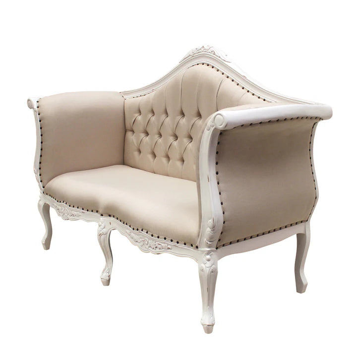 Handcrafted Vintage Madrid Couch Sofa - Distressed White