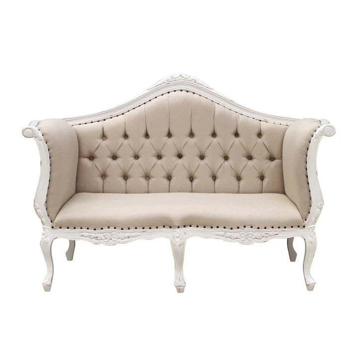 Handcrafted Vintage Madrid Couch Sofa - Distressed White