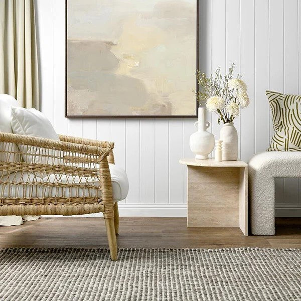 Handmade Arabella Grey Wool-Jute Blend Rug - 165 x 115cms