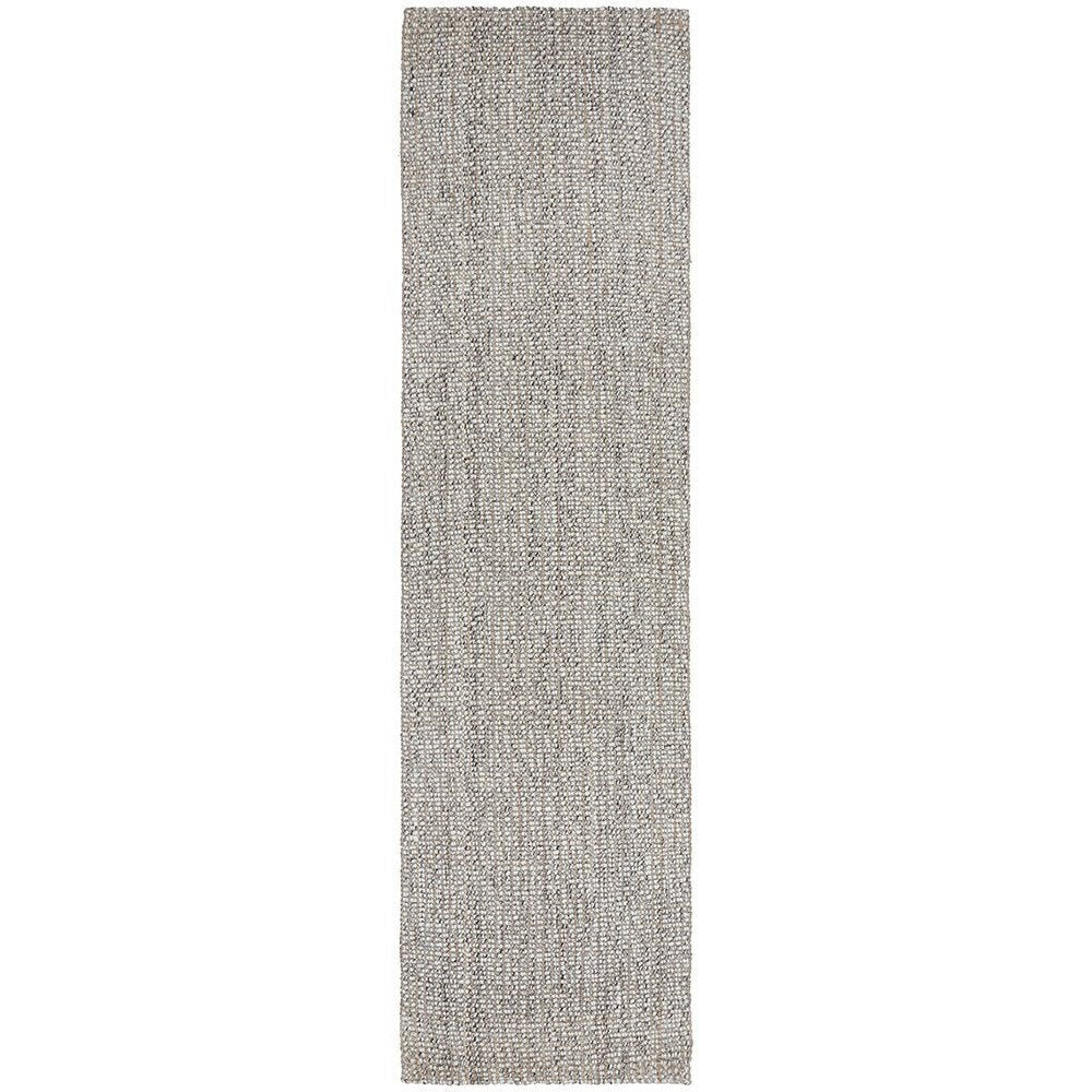 Handmade Arabella Grey Wool-Jute Blend Runner - 400 x 80cms