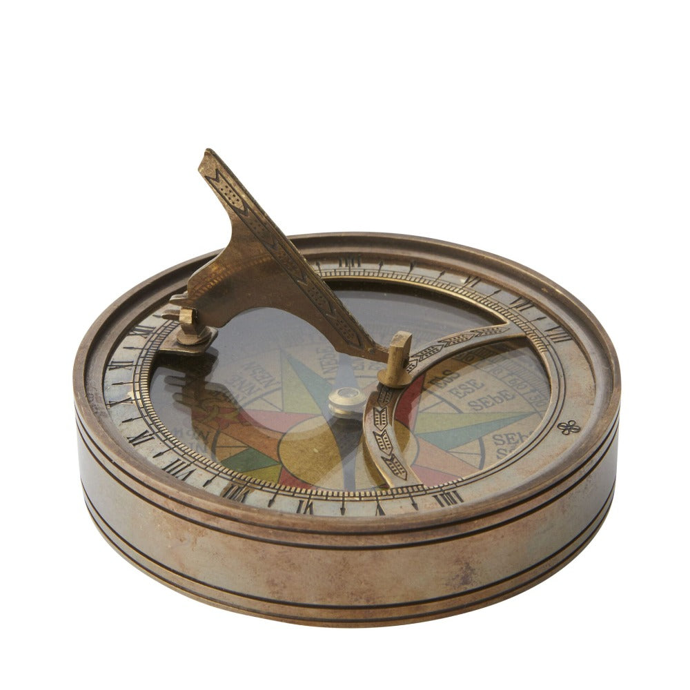 Handmade Compact Pocket Brass Sundial Compass