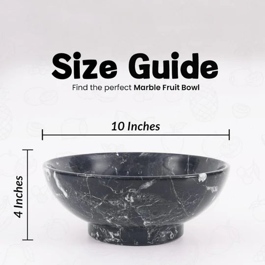 Handmade Fruit Marble Stone Bowl - Black