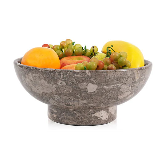 Handmade Fruit Marble Stone Bowl - Grey