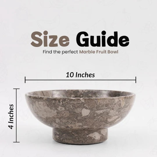 Handmade Fruit Marble Stone Bowl - Grey