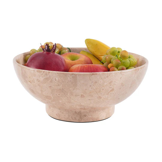 Handmade Fruit Marble Stone Bowl - Light Brown