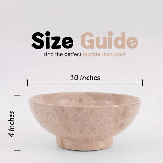 Handmade Fruit Marble Stone Bowl - Light Brown