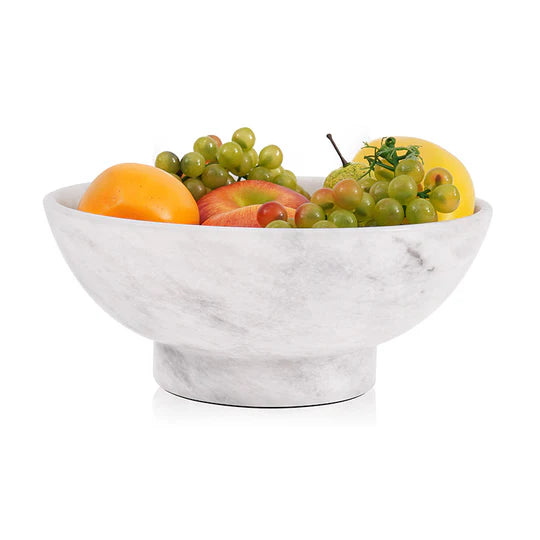 Handmade Fruit Marble Stone Bowl - White