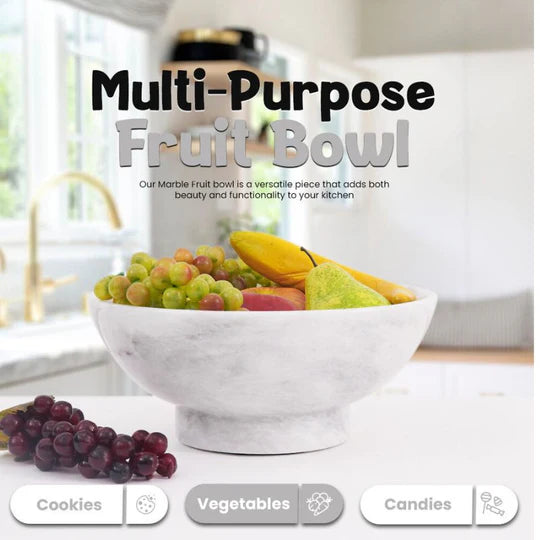 Handmade Fruit Marble Stone Bowl - White