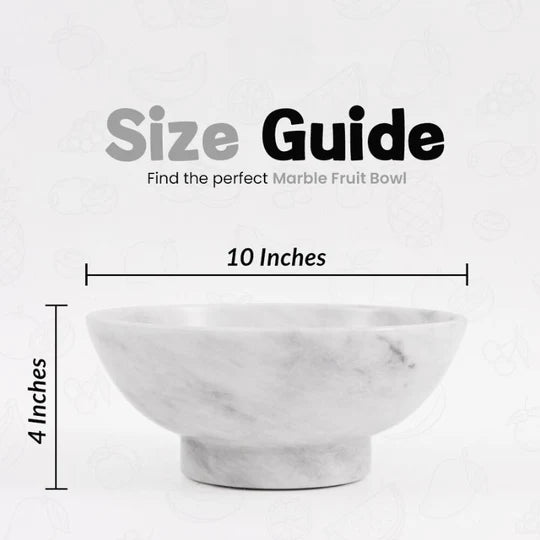 Handmade Fruit Marble Stone Bowl - White