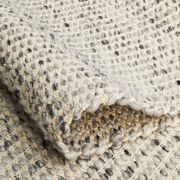 Handmade Grey Wool Flat Weave Reversible Rug - 320 x 230cms