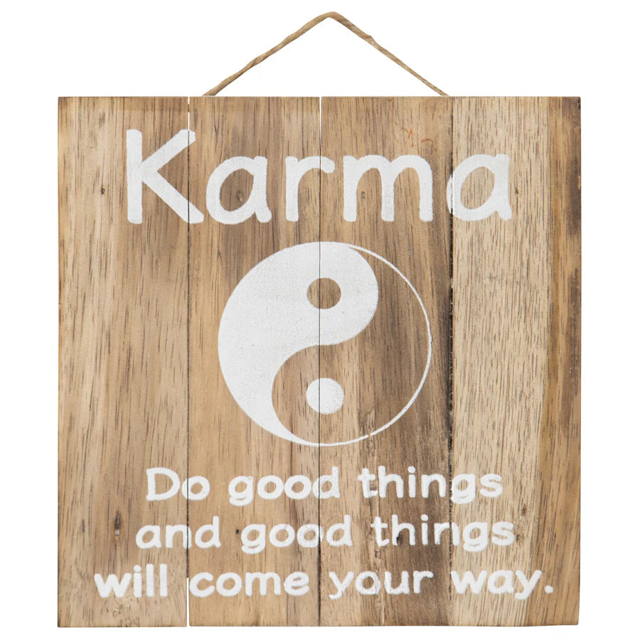Handmade Wooden "Karma" Sign Wall Art