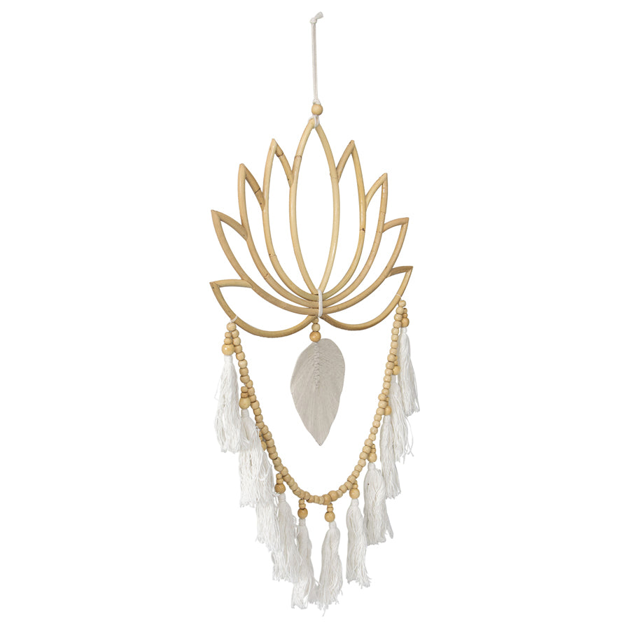 Handmade Lotus Flower With Tassel Wall Art