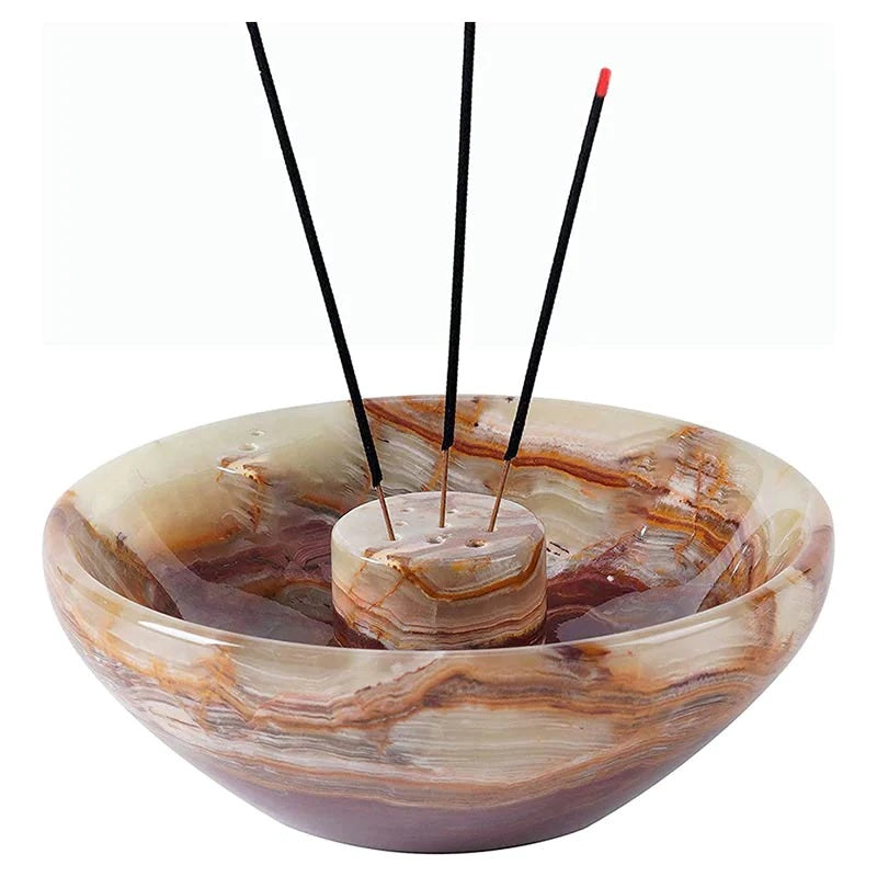 Handmade Marble Incense Bowl With 2 Holders (Available in 4 Colors)