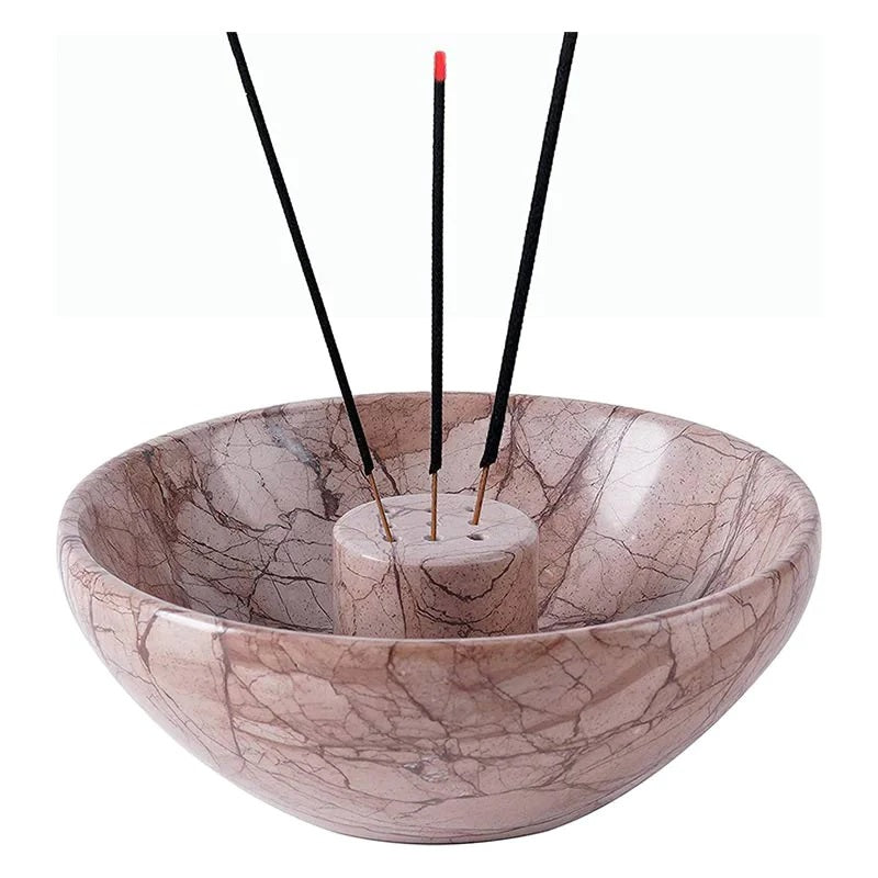 Handmade Marble Incense Bowl With 2 Holders (Available in 4 Colors)