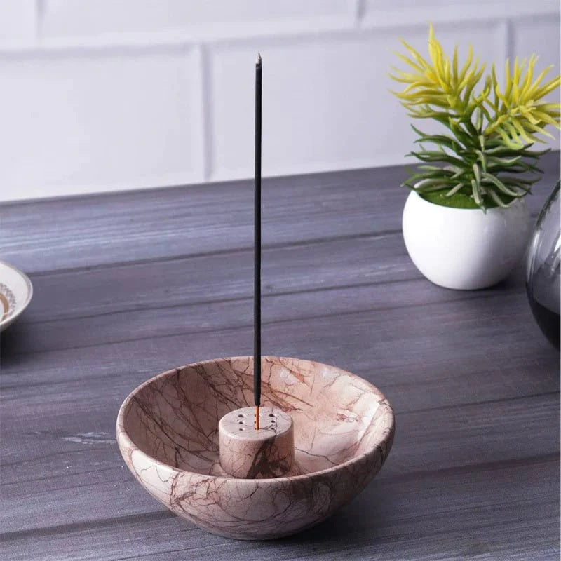 Handmade Marble Incense Bowl With 2 Holders (Available in 4 Colors)