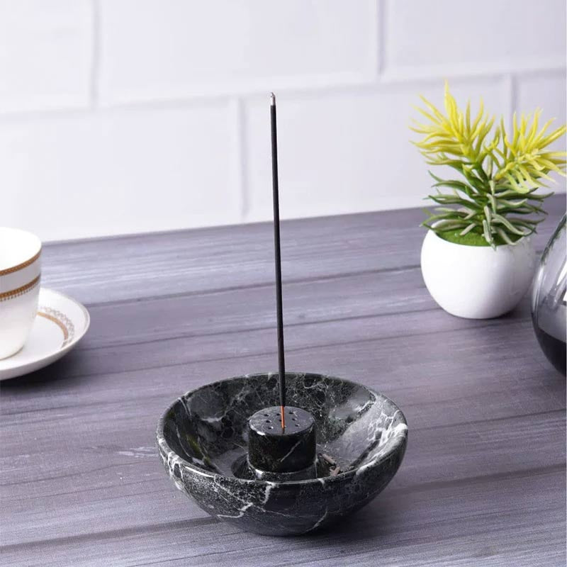 Handmade Marble Incense Bowl With 2 Holders (Available in 4 Colors)