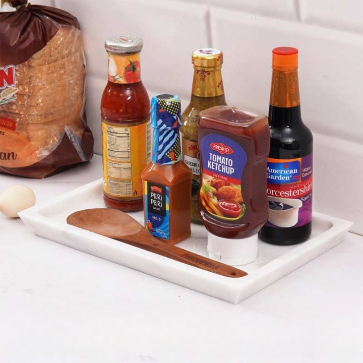 Handmade Rectangle Marble Serving Tray (Available in 2 Colors)