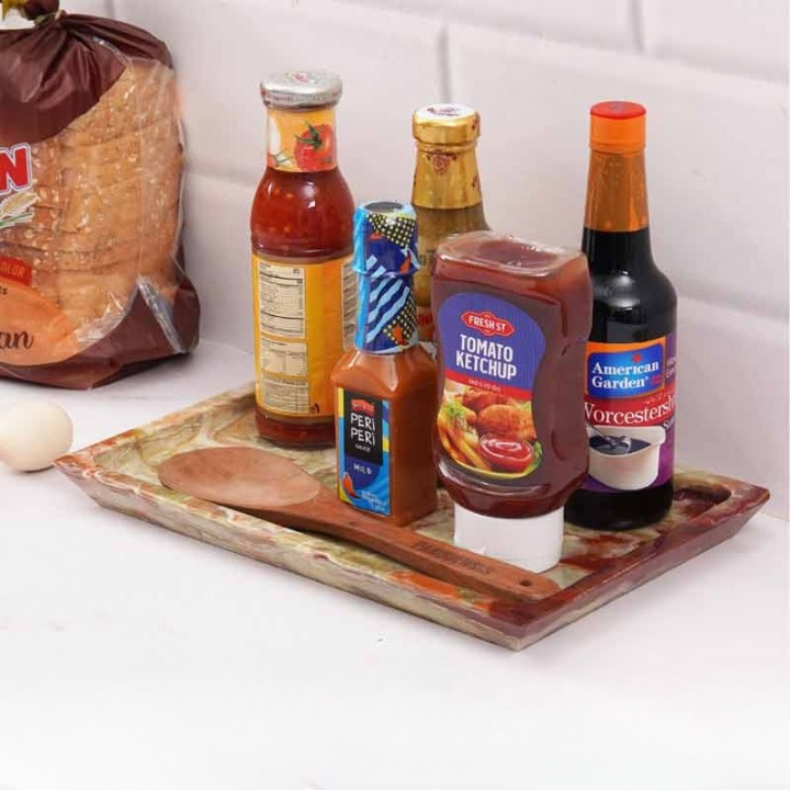 Handmade Rectangle Marble Serving Tray (Available in 2 Colors)