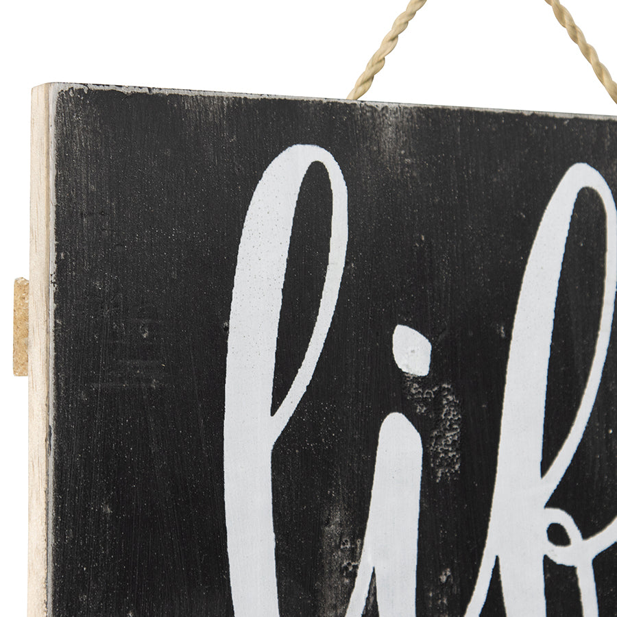 Handmade Sign Wall Art 'Life Coffee & Wine'