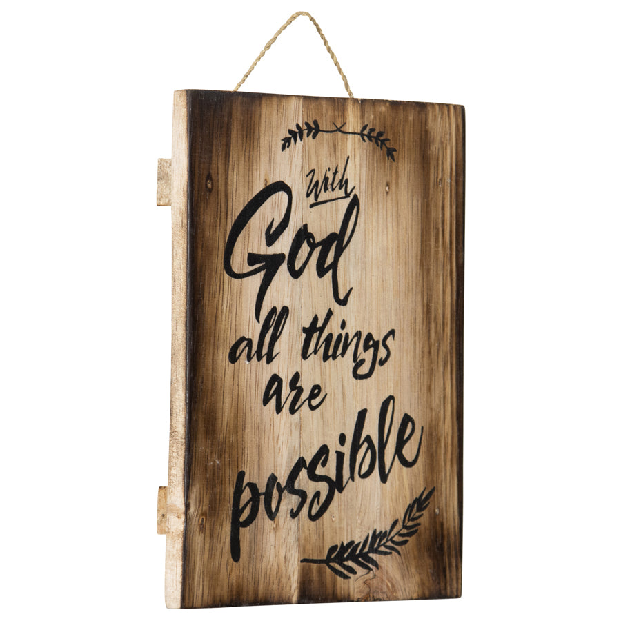 Handmade Sign Wall Decor 'All Things Are Possible'