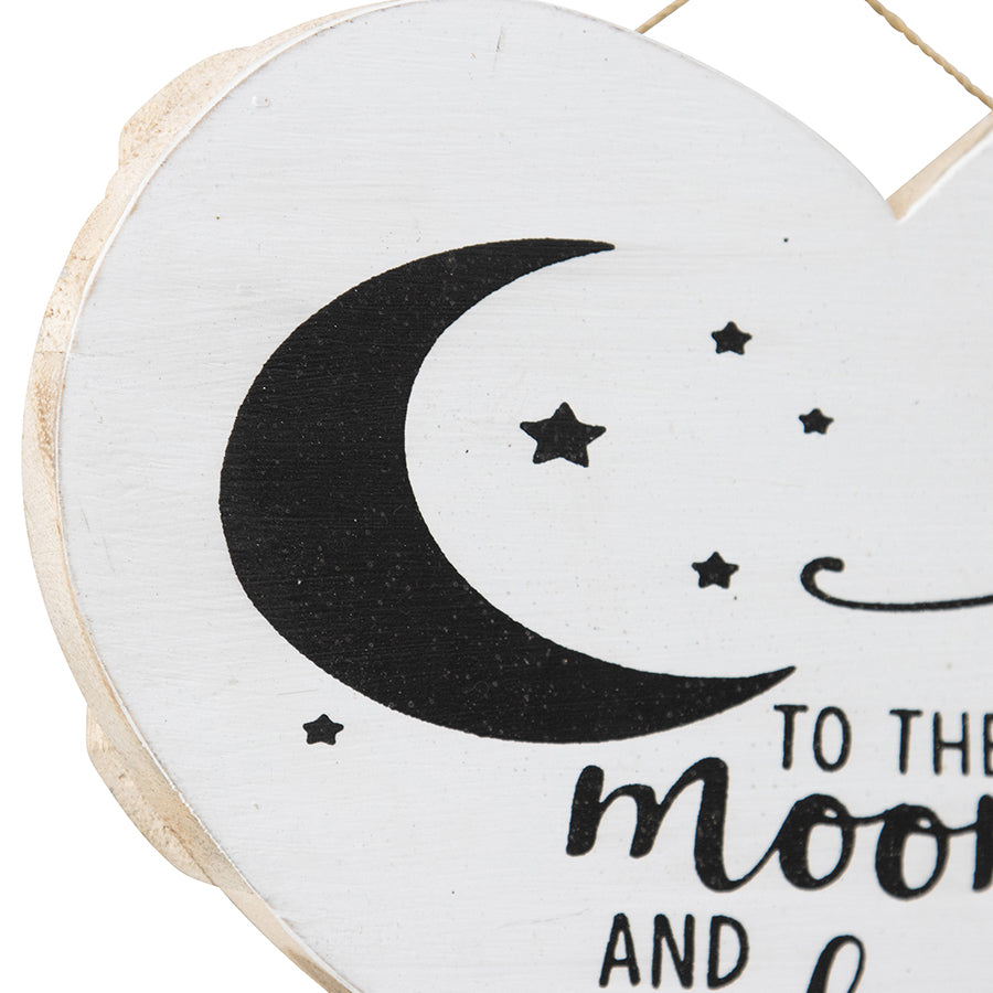 Handmade Wall Sign 'Love You To The Moon'