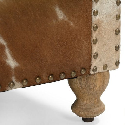 Handmade Cowhide and Genuine Leather Armchair