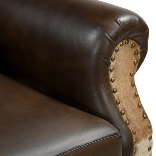 Handmade Cowhide and Genuine Leather Armchair