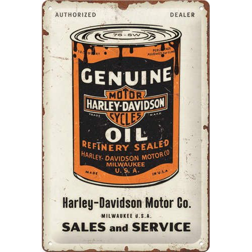 Harley -Davidson - Genuine Oil - Metal Sign Board