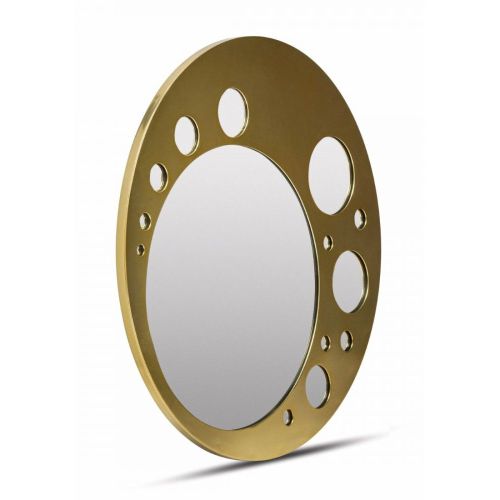 Harmonious Brass Circles Wall Mirror