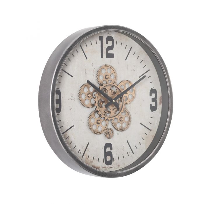 Harold Modern Round Exposed Gear Wall Clock - 46cms
