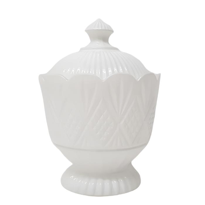 Harrod Crystal Diamond Embossed Pattern Glass Jar - Available in 2 Colors
