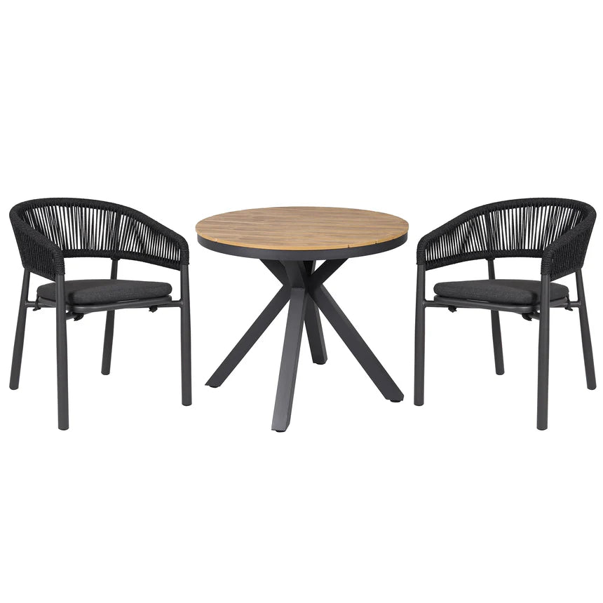 Haven Outdoor Charcoal Grey Dining Chairs - Set of 2