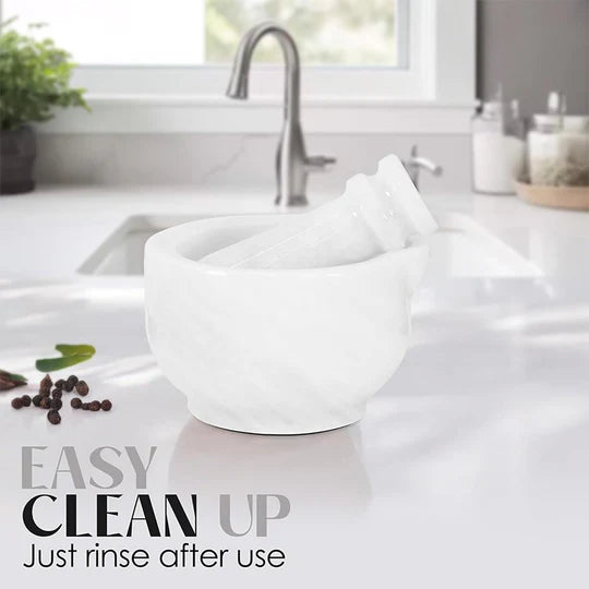 Heavy Mini Mortar & Pestle Set - White