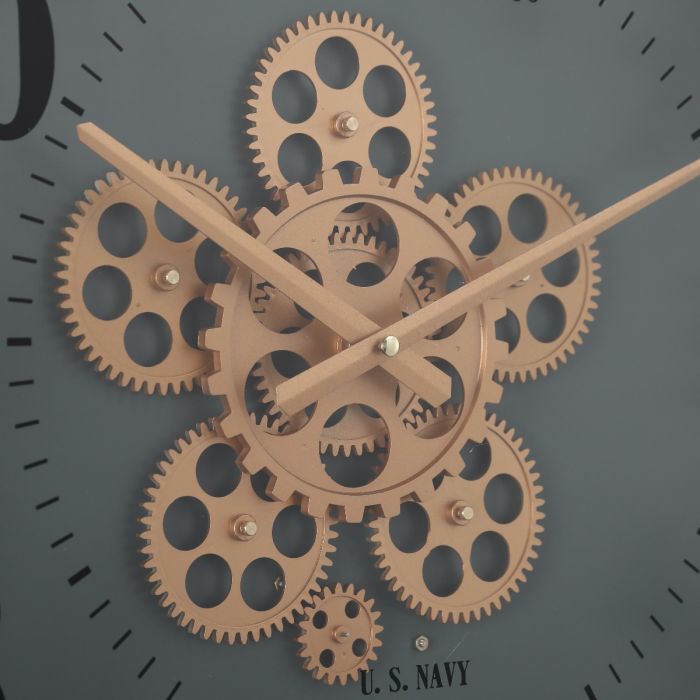 Henri Modern Round Gear Movement Wall Clock - 50cms