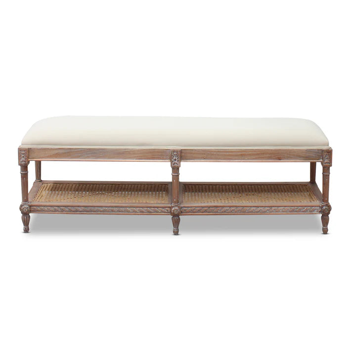 Heritage Appeal Marseille Timber and Rattan Bed End Stool