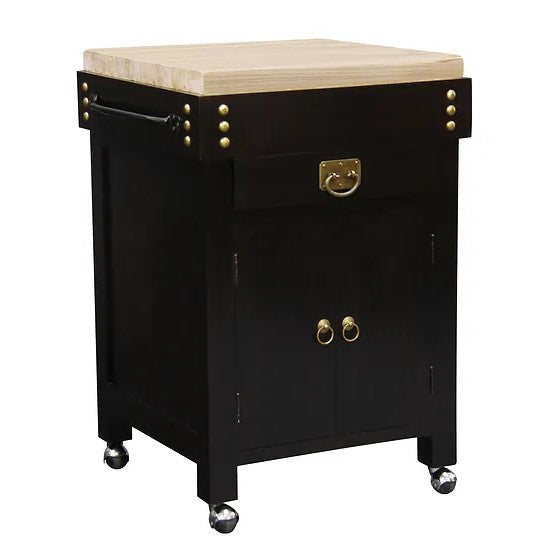Heritage Classic 2 Door 1 Drawer Butcher's Block - Dark Brown