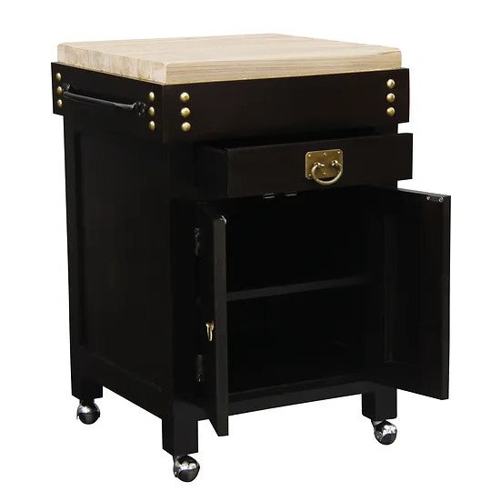 Heritage Classic 2 Door 1 Drawer Butcher's Block - Dark Brown