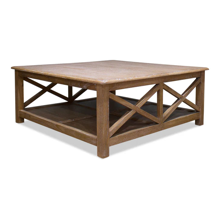 Heritage Hamptons Squared Wooden Console - Weathered oak