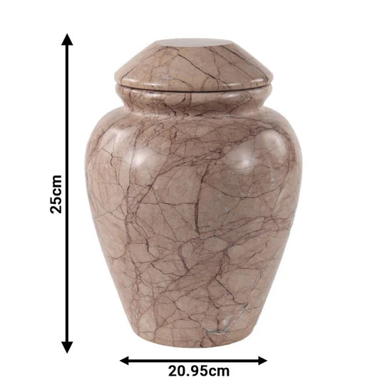 Heritage Handcrafted Style Urn 25cms - Brown